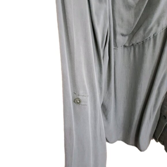 A.N.A. Women's XXL Sage Green Long Sleeve Button Up Lagenlook Tunic - Picture 5 of 9